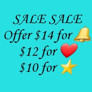 OFFER $14 for 🔔, $12 for ❤ and $10 for ⭐